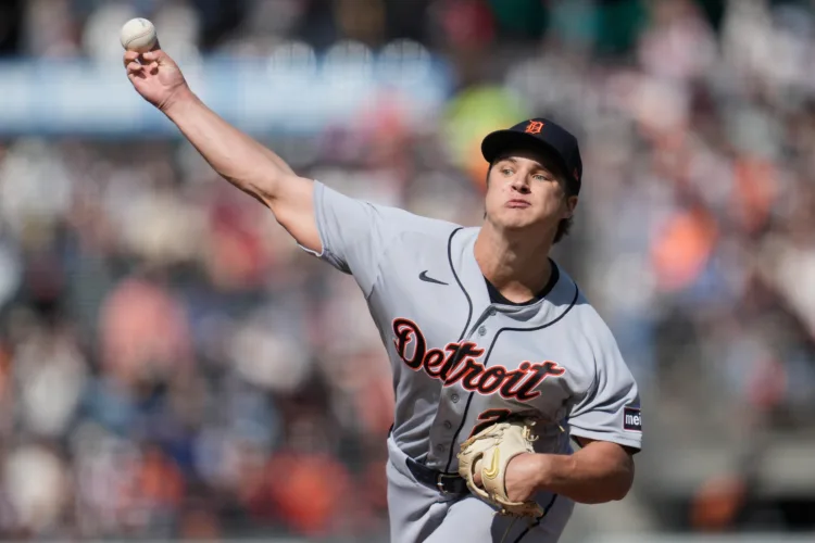 Jackson Jobe has sparkling debut to help the Tigers rout the Giants 8-0